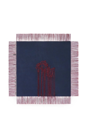 DRIES VAN NOTEN embroidered silk scarf - Blue