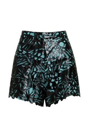 Gemy Maalouf cut-out floral-pattern shorts - Black