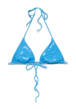 DSQUARED2 metallic-sheen triangle bikini top - Blue