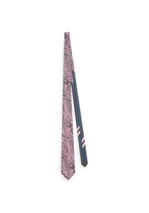 DRIES VAN NOTEN printed silk tie - Blue