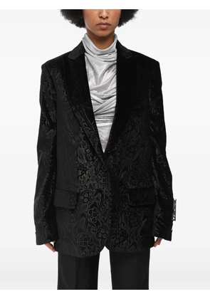 Off-White damask-velour Tomboy blazer - Black