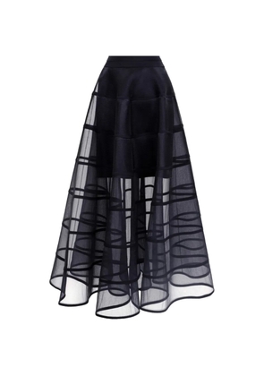 Gemy Maalouf cage-like sheer-panelled midi skirt - Black