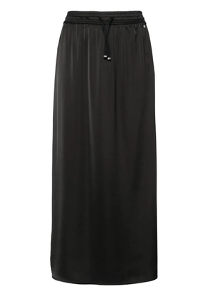 Herno drawstring-waist satin midi skirt - Black