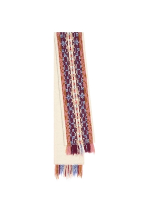 DRIES VAN NOTEN jacquard wool scarf - Neutrals
