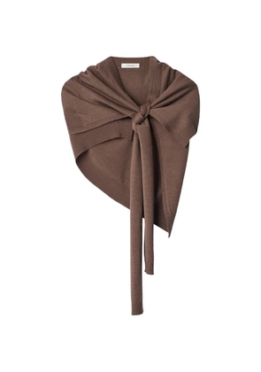LEMAIRE Trompe L'oeil scarf in merino blend - Brown