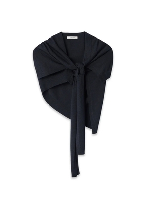 LEMAIRE Trompe L'oeil scarf in merino blend - Black