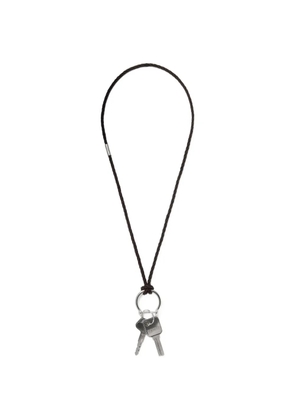 LEMAIRE keyring necklace with braided recycled leather cord - Silver