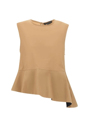 kaos asymmetric ruffled top - Neutrals