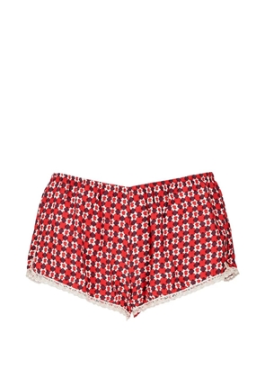 Laura Urbinati geometric-print lace-trim pyjama bottom - Red