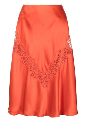 Stella McCartney lace-insert satin skirt - Orange