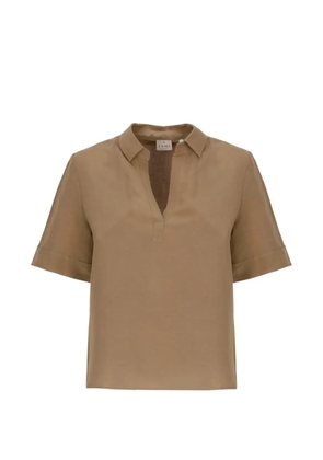 EMME short-sleeve V-neck shirt - Neutrals