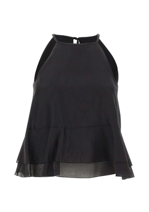 kaos ruffled sleeveless top - Black