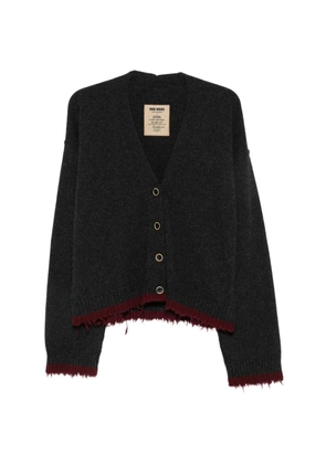 Uma Wang distressed-trim oversized cardigan - Grey
