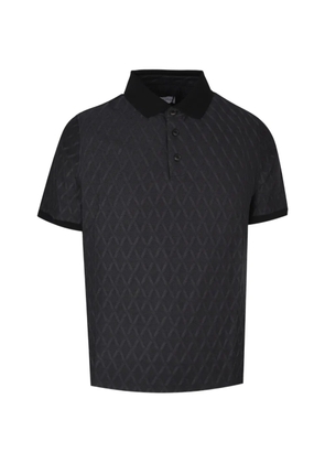 Pal Zileri diamond-pattern short-sleeve polo shirt - Black