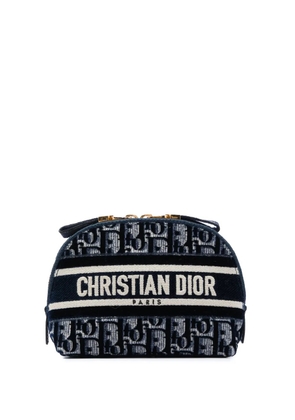 Christian Dior Pre-Owned 2021 Oblique Embroidered Velvet Cosmetic pouch - Blue