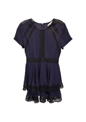 Maje Raglia tiered lace-inset dress - Blue