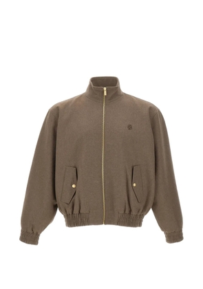 Drôle De Monsieur logo-embroidered elasticated jacket - Brown