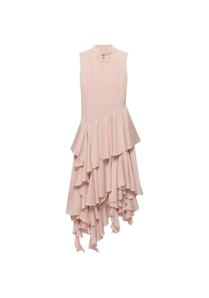 Shanghai Tang bead-embellished asymmetric Qipao dress - Pink