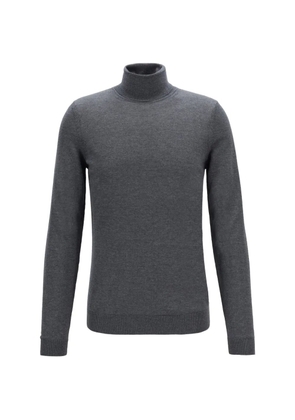 BOSS roll-neck wool sweater - Grey