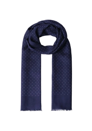 Hackett London polka-dot fringed scarf - Blue