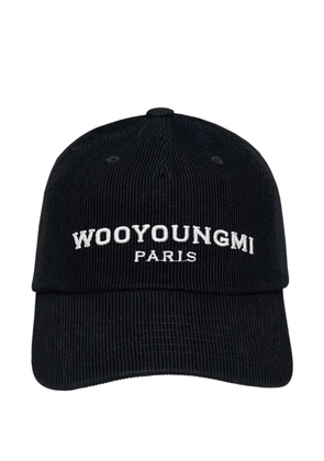 Wooyoungmi logo-embroidered corduroy baseball cap - Black