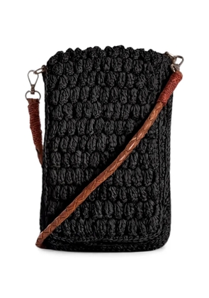 IBELIV small VAO woven-raffia phone bag - Black