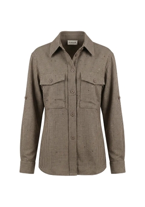 P.A.R.O.S.H. houndstooth-pattern shirt - Brown