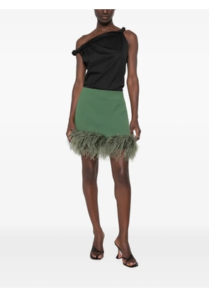 P.A.R.O.S.H. feather-trim mini skirt - Green