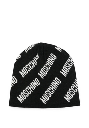 Moschino logo-print beanie hat - Black