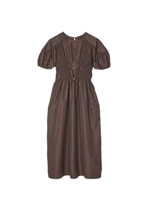 Cecilie Bahnsen Besty midi gathered puff-sleeve dress - Brown