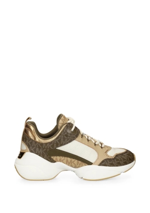 Michael Michael Kors monogram-print panelled sneakers - Brown