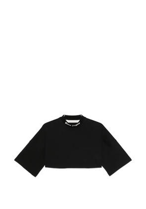 Palm Angels logo-print cropped T-shirt - Black