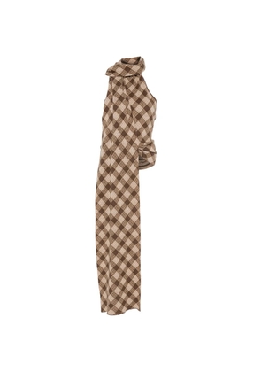 Aya Muse checkered halterneck blouse - Brown