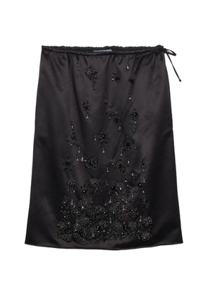 Prada satin skirt with embroidery - Black