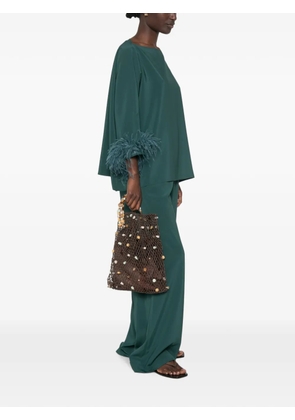 Gianluca Capannolo Laura feather-trim top - Green