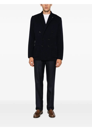 Lardini double-breasted knit blazer - Blue