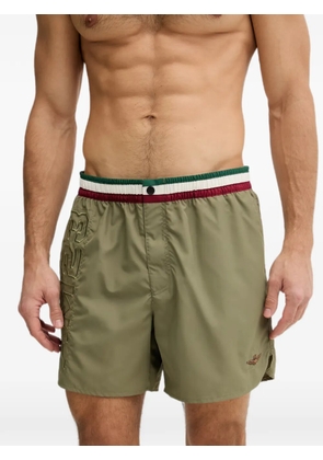 Aeronautica Militare logo-embroidered swim shorts - Green