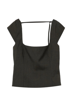St. Agni cap-sleeves square-neck top - Black