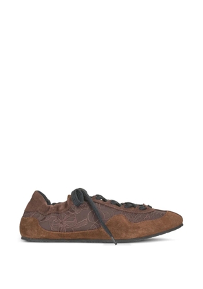 Cecilie Bahnsen Blaise floral-embroidered sneakers - Brown