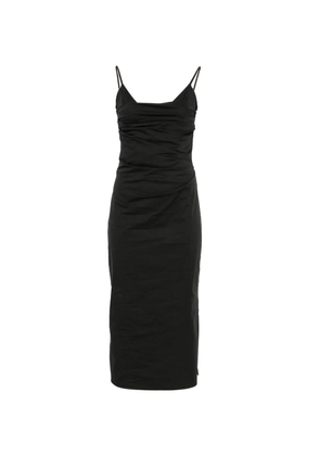 Patrizia Pepe ruched spaghetti-strap midi dress - Black