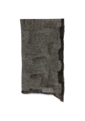 Faliero Sarti Little Simy abstract-pattern frayed scarf - Grey