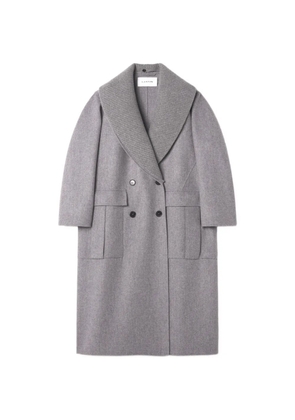 Lanvin ribbed-collar double-breasted coat - Grey
