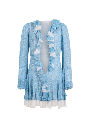 Philosophy Di Lorenzo Serafini floral-print ruffled mini dress - Blue