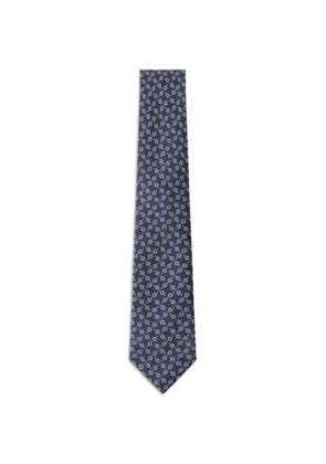 Hackett London Natte Circle dot-pattern silk-blend tie - Blue
