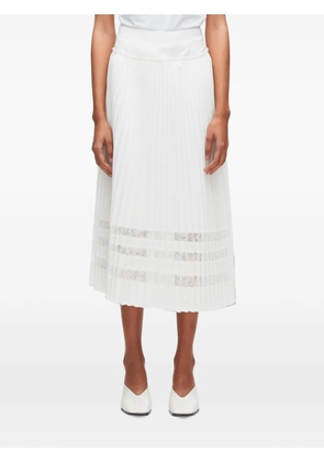 3.1 Phillip Lim pleated lace-insert midi skirt - White