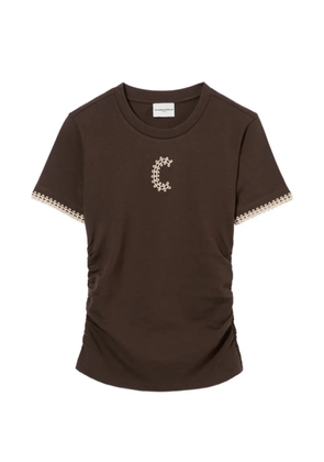Claudie Pierlot embroidered T-shirt - Brown