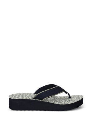 Tommy Hilfiger monogram-print platform flip-flops - Blue