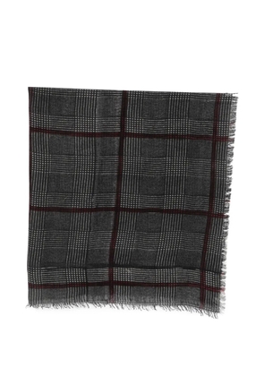 Faliero Sarti Cristopher check-pattern frayed scarf - Grey