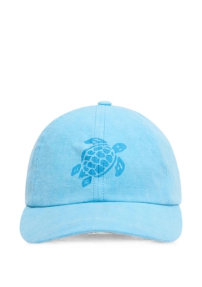 Vilebrequin turtle-print linen baseball cap - Blue