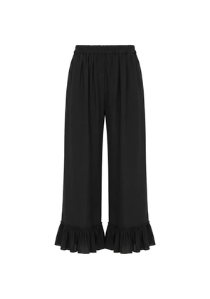 Chloé cropped fluid pants in crêpe de chine - Black